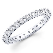 14K White Gold Shared Prong Round Diamond Eternity Band