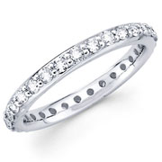 14K White Gold Round Diamond Eternity Band