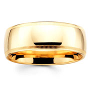 14K Yellow Gold 8mm Milgrain Wedding Ring
