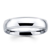 14K White Gold 5mm Milgrain Wedding Band