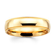 14K Yellow Gold 5mm Milgrain Wedding Ring
