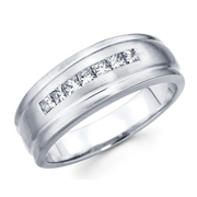 14KW Invisible Princess Channel Men's Ring (0.48Ct)