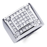 14KW Invisible Princess Men's Ring (2.92Ct)