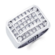 14KW Invisible Princess  Men's Ring (3.45Ct)