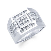 14KW Invisible Princess Men's Ring (2.84Ct)