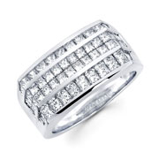 14KW Invisible Princess Channel Men's Ring (3.30Ct)