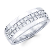 14KW Invisible Princess Channel Men's Ring (2.15Ct)