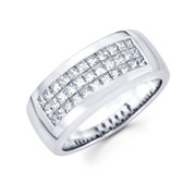 14KW Invisible Princess Channel Men's Ring (1.38Ct)