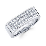 14KW Invisible Princess Channel Men's Ring (1.70Ct)