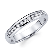 14KW Round Diamond Channel Men's Band Ring (0.40Ct)