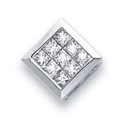14KW Invisible Set Princess Diamond Sliding Pendant (0.47Ct)