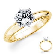 14k Yellow Gold Round Diamond Solitaire (0.50-100 ctw)