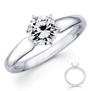 14k White Gold Round Diamond Solitaire (0.50-1.00 ctw)