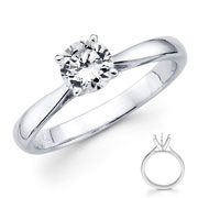 14k White Gold Round Diamond Solitaire (0.50-1.00 ctw)