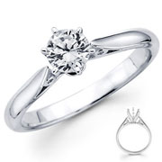 14k White Gold Round Diamond Solitaire (0.50-1.00 ctw)