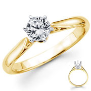 14k Yellow Gold Round Diamond Solitaire (0.50-1.00 ctw)