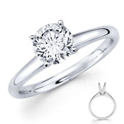 14k White Gold Round Diamond Solitaire (0.50-1.00 ctw)