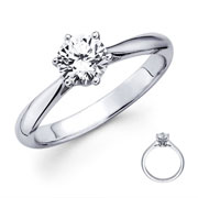 14K White Gold Round Diamond Solitaire