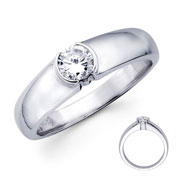 14k White Gold Round Diamond Solitaire