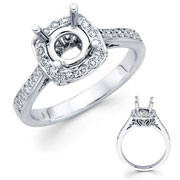 Round Micro Set 18KW Diamond Engagement Ring(0.30CT)