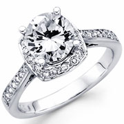 Round Micro Set 18KW Diamond Engagement Ring