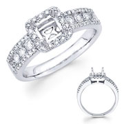 18KW Diamond Engagement Ring with Round Diamond Setting (0.80Ct)