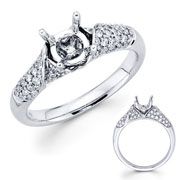 18KW Round Micro Pave Set Diamond Engagement Ring (0.41ct)