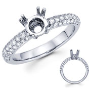 Micro Pave Round Diamond Engagement Ring 18KW (0.62ct)