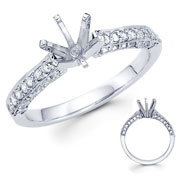 Round Micro Pave set (0.45ct) Diamond 18KW Engagement Ring