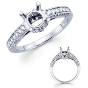 18KW Diamond Engagement Ring Round Micro Pave Setting (0.40ct)