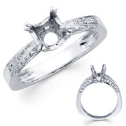 Round Diamond 18KW Micro Pave Set Engagement Ring (0.37ct)