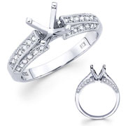 Micro Pave & Milgrain 18KW Diamond Engagement Ring (0.47ct)