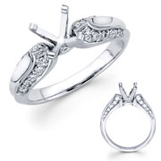 Micro Pave Set Round Diamond 18KW Engagement Ring (0.34ct)