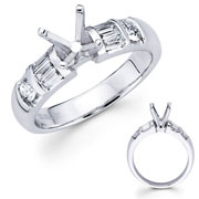 18KW Baguette & Round Diamond Channel Setting Engagement Ring
