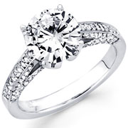 14KW Gold Mounting Diamond Pave Fancy Prong Engagement Ring