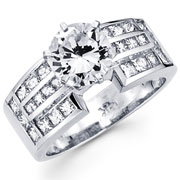 14KW Gold Princess Channel Engagement Ring
