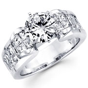 14KW Gold Invisible Princess Channel Engagement Ring