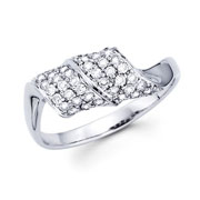 14KW Round Micro-Pave setting Diamond Ring (0.43Ct)