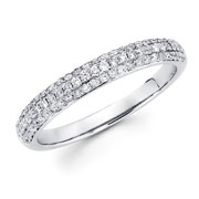 14KW Round Micro-Pave setting Diamond Ring (0.42Ct)