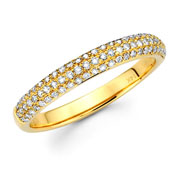 14KY Round Micro-Pave setting Diamond Ring (0.42Ct)