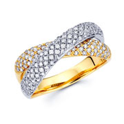 14KW Round Micro-Pave setting Diamond Ring (0.86Ct)