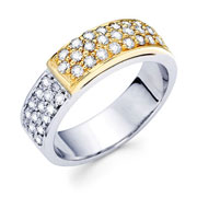 14K 2Tone Round Micro-Pave setting Diamond Ring (0.66Ct)