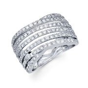 14KW Multi Line Round Micro-Pave Diamond Ring (1.52Ct)
