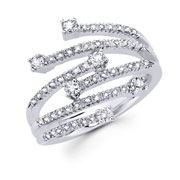14KW Multi Line Round Diamond Ring (0.53Ct)
