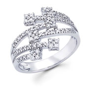 14KW Multi Line Round Diamond Ring (0.33Ct)