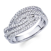 14KW Multi Line Round Diamond Ring (0.54Ct)