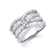 14KW Baguette, Round Diamond Ring (1.54Ct)
