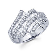 14KW Baguette, Round Diamond Ring (1.39Ct)