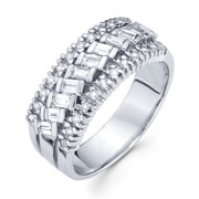 14KW Baguette, Round Diamond Ring (0.66Ct)