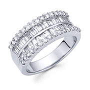 14KW Baguette, Round Diamond Ring (1.62Ct)